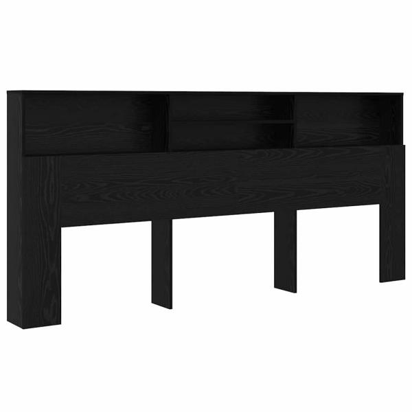 Kopfteil Schrank mit Regal Schwarze Eiche 220 x 19 x 101.5 cm