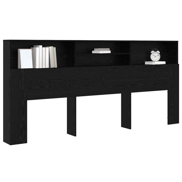 Kopfteil Schrank mit Regal Schwarze Eiche 220 x 19 x 101.5 cm