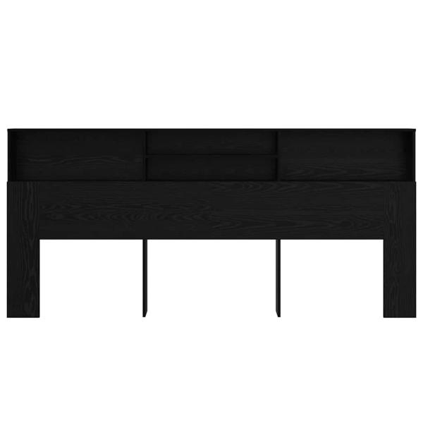 Kopfteil Schrank mit Regal Schwarze Eiche 220 x 19 x 101.5 cm