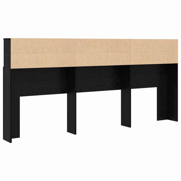 Kopfteil Schrank mit Regal Schwarze Eiche 220 x 19 x 101.5 cm