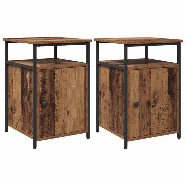 Nachttisch 2 pcs Altholz Holzwerkstoff