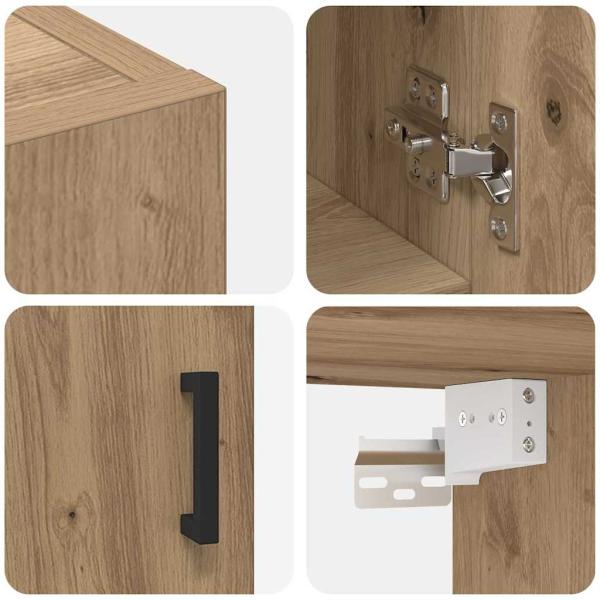 Wandschrank Eiche handwerklich 60 x 31 x 70 cm Holzwerkstoff