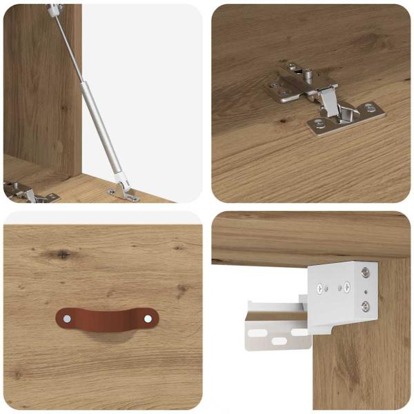 Wandschrank Eiche handwerklich 100 x 36.5 x 35 cm Holzwerkstoff