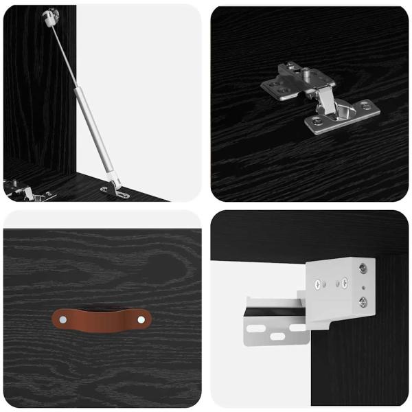 Wandschrank Schwarze Eiche 100 x 36.5 x 35 cm Holzwerkstoff
