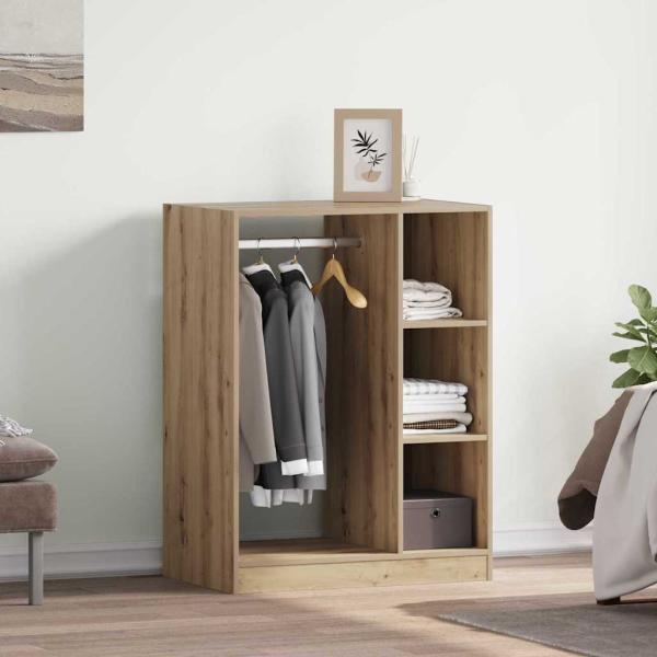 ARDEBO.de - Kleiderschrank mit Regal Eiche handwerklich 77 x 48 x 102 cm