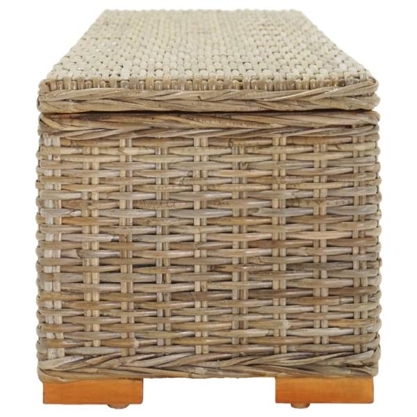 Truhe 110 cm Natur Kubu Rattan & Massivholz Mahagoni