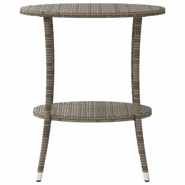 Gartenstühle Verstellbar 2 Stk. mit Tisch Grau Poly Rattan