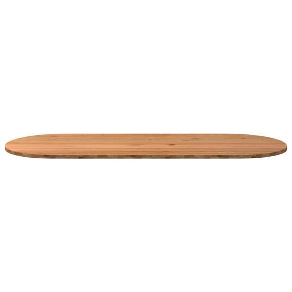 Tischplatte Hellbraun 320x120x4 cm Massivholz Eiche Oval
