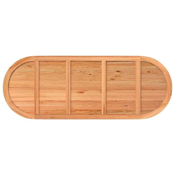 Tischplatte Hellbraun 320x120x4 cm Massivholz Eiche Oval