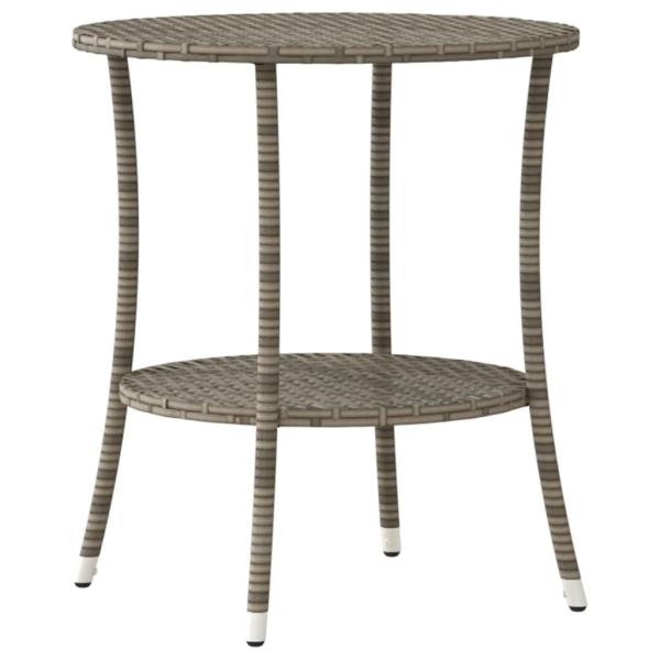 Gartenstühle Verstellbar 2 Stk. mit Tisch Grau Poly Rattan