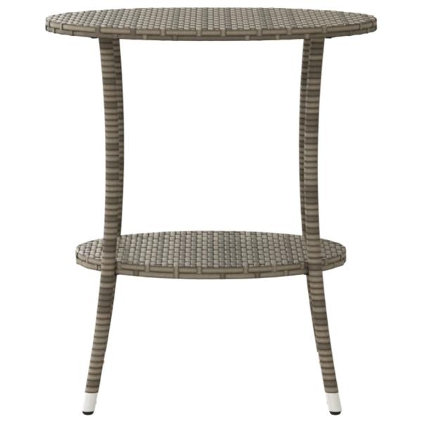 Gartenstühle Verstellbar 2 Stk. mit Tisch Grau Poly Rattan