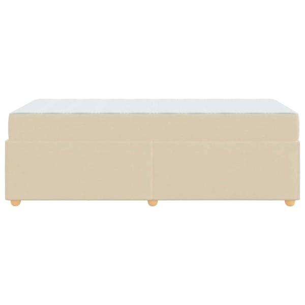 Bettgestell mit Matratze Creme 90 x 190 cm Stoff