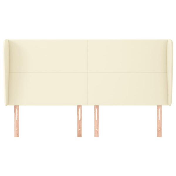 Kopfteil mit Ohren Creme 163x23x118/128 cm Kunstleder
