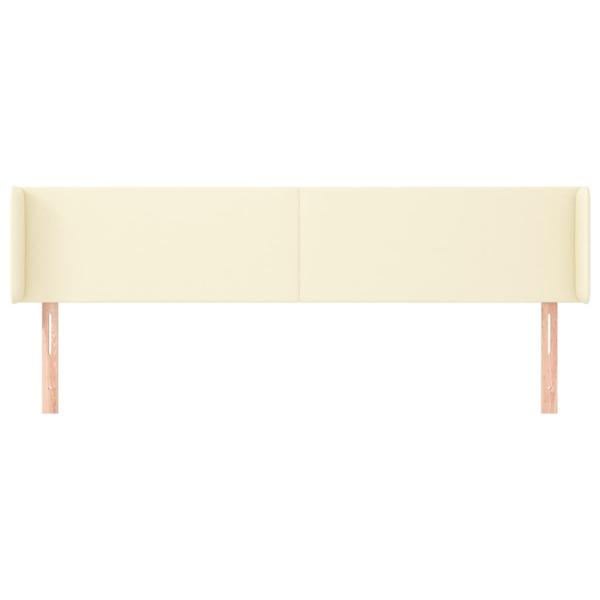 Kopfteil mit Ohren Creme 163x16x78/88 cm Kunstleder