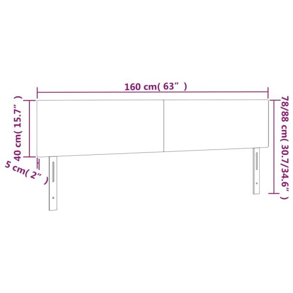 LED Kopfteil Creme 160x5x78/88 cm Kunstleder