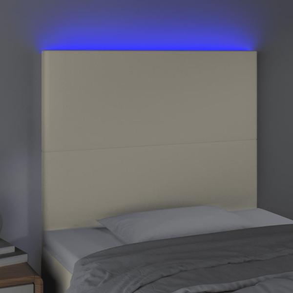 LED Kopfteil Creme 80x5x118/128 cm Kunstleder