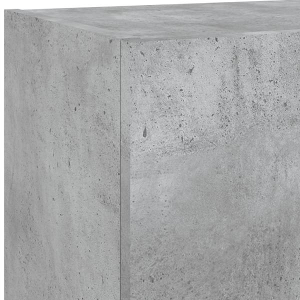 5-tlg. Wohnwand mit LED-Beleuchtung Betongrau Holzwerkstoff