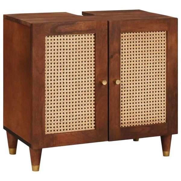 Badezimmermöbel mit Tür 3 pcs 38 x 33 x 160 cm Massives Mango-Holz