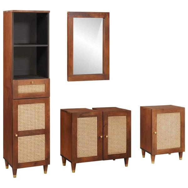 ARDEBO.de - Badezimmermöbel mit Schubladen Wandmontiert 4 pcs 38 x 33 x 160 cm