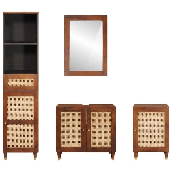 Badezimmermöbel mit Schubladen Wandmontiert 4 pcs 38 x 33 x 160 cm