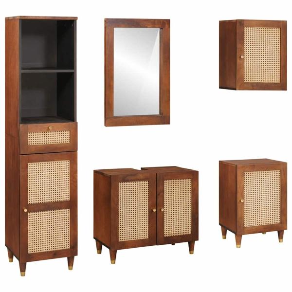 ARDEBO.de - Badezimmermöbel mit Schubladen Wandmontiert 5 pcs 38 x 33 x 160 cm