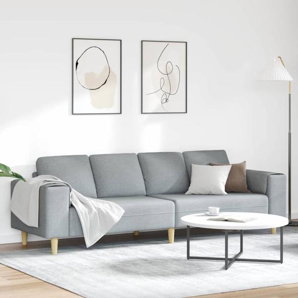 ARDEBO.de - Sofa Set Hellgrau Stoff