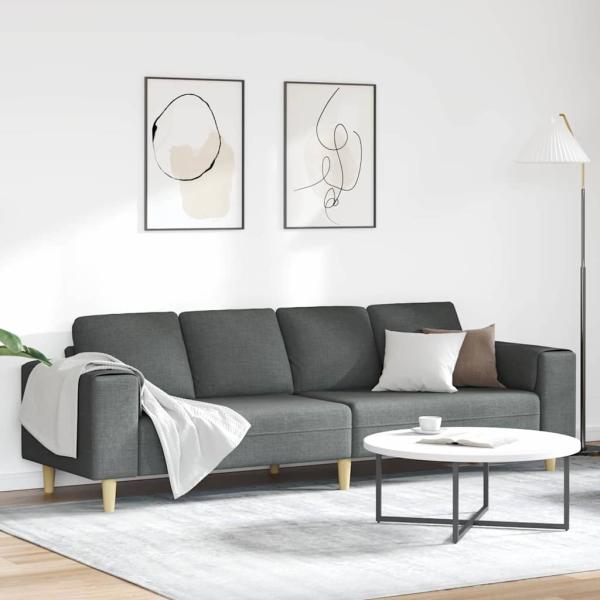 ARDEBO.de - Sofa Set Dunkelgrau Stoff
