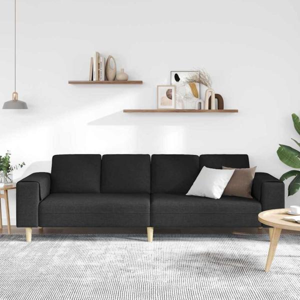 Sofa Set Schwarz Stoff