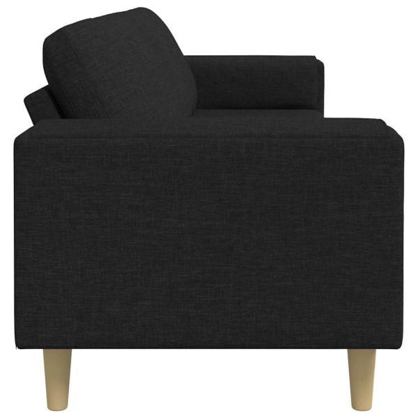 Sofa Set Schwarz Stoff