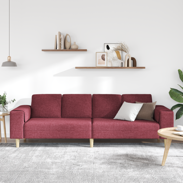 Sofa Set Weinrot Stoff