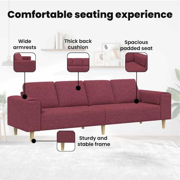 Sofa Set Weinrot Stoff
