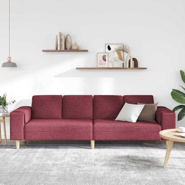 Sofa Set Weinrot Stoff