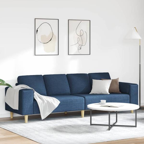 Sofa Set Blau Stoff
