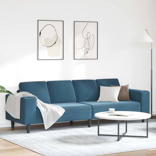 ARDEBO.de - Sofa Set Blau Samt