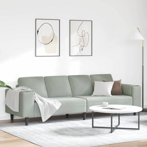 ARDEBO.de - Sofa Set Hellgrau Samt