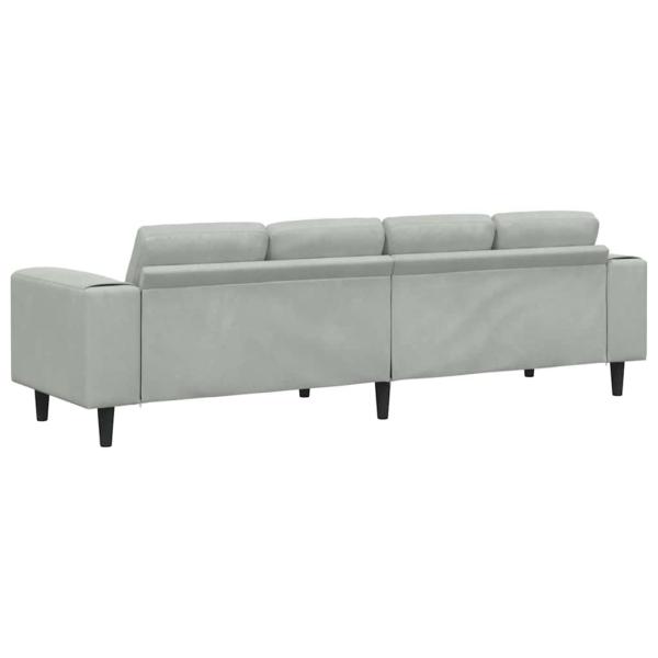 Sofa Set Hellgrau Samt