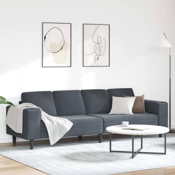 ARDEBO.de - Sofa Set Dunkelgrau Samt