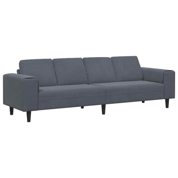 Sofa Set Dunkelgrau Samt