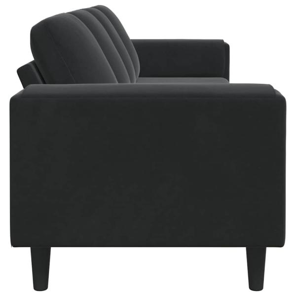 Sofa Set Schwarz Samt