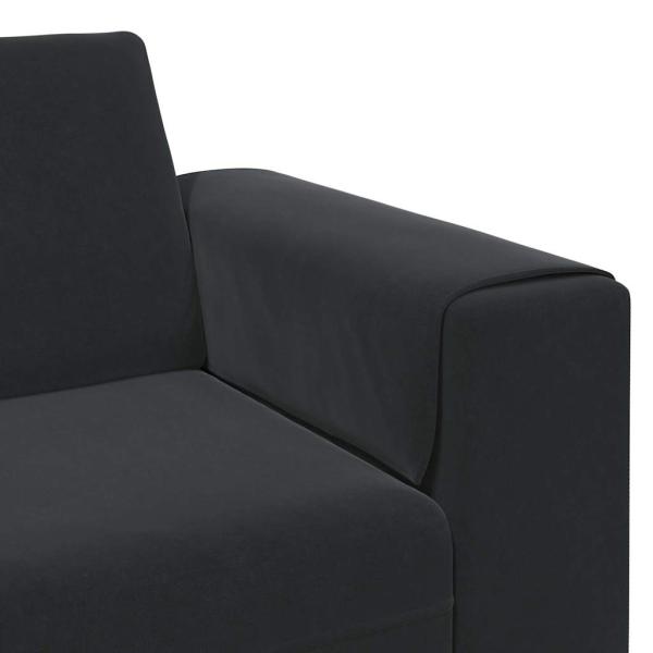 Sofa Set Schwarz Samt