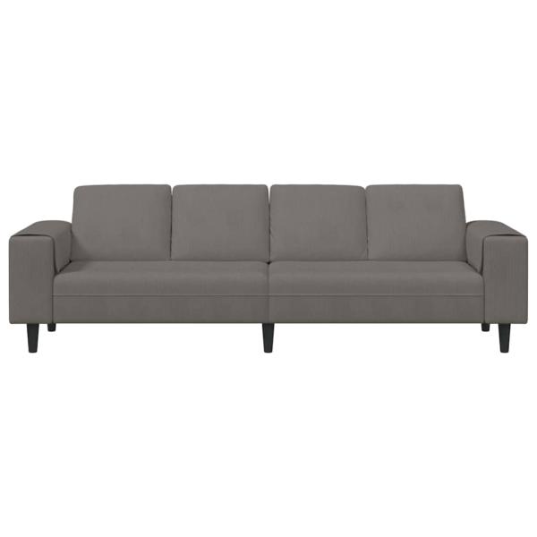 Stoffsofa mit Kissen Hellgrau 208 cm Cordstoff