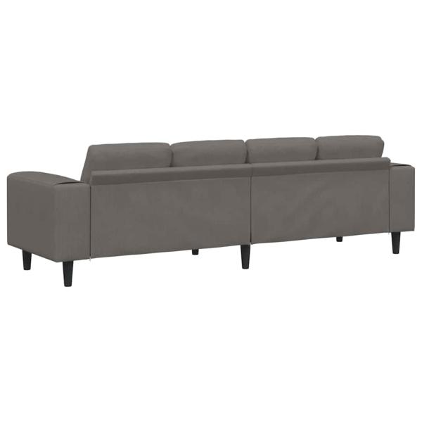 Stoffsofa mit Kissen Hellgrau 208 cm Cordstoff