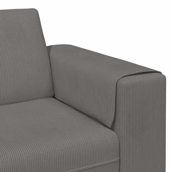 Stoffsofa mit Kissen Hellgrau 208 cm Cordstoff