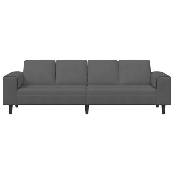 Stoffsofa mit Kissen Dunkelgrau Cordstoff