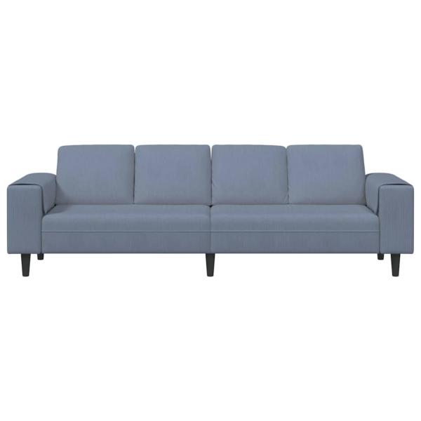 Stoffsofa mit Kissen Blau 208 cm Cordstoff