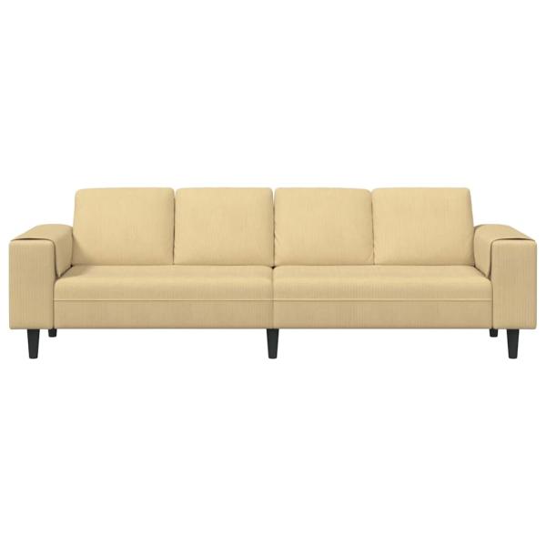 Stoffsofa mit Kissen Grau Grün 208 cm Cordstoff