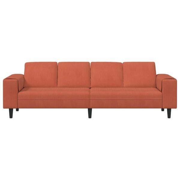 Stoffsofa mit Kissen Rot-Orange Cordstoff