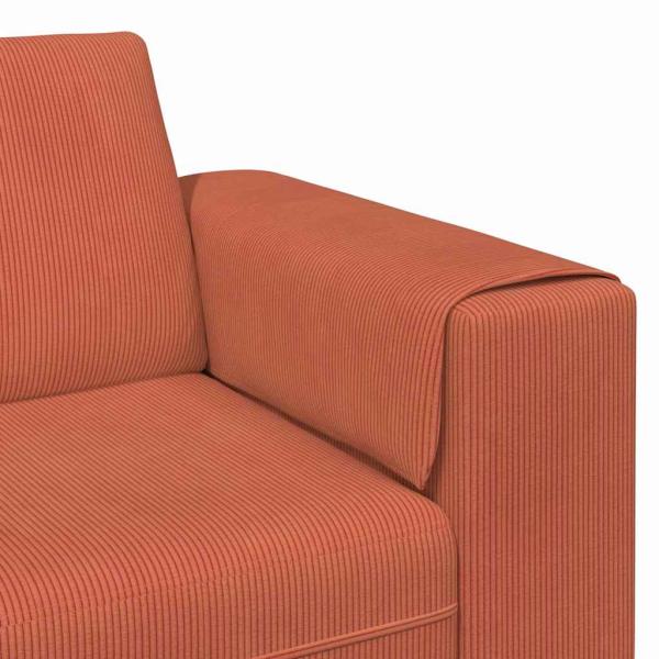 Stoffsofa mit Kissen Rot-Orange Cordstoff