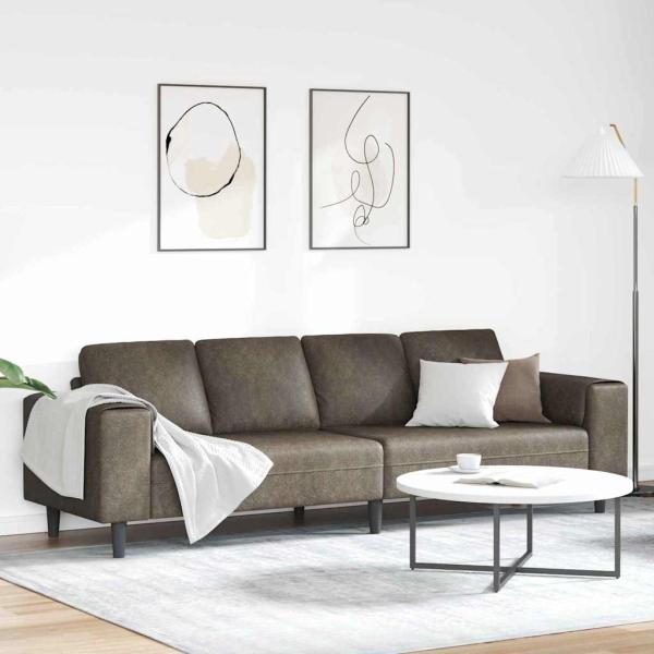 ARDEBO.de - Sofa Set Dunkelgrau Faux Wildleder
