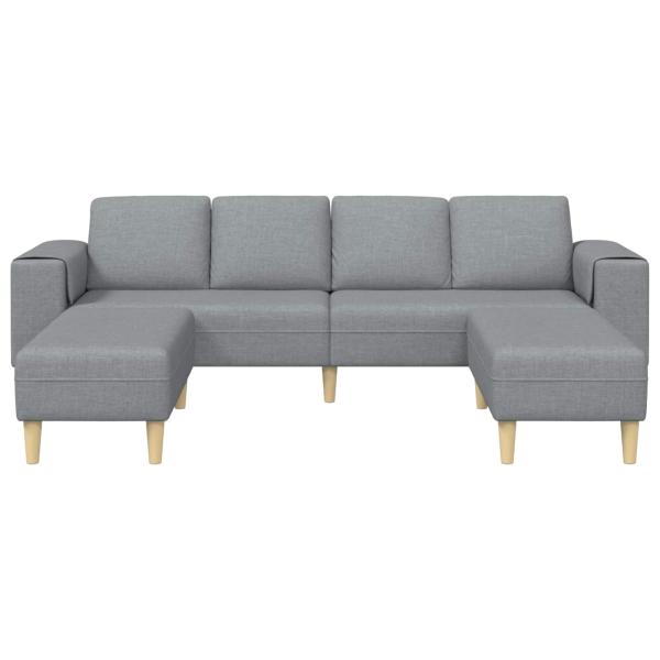 Sofa Set 3 pcs Hellgrau Stoff
